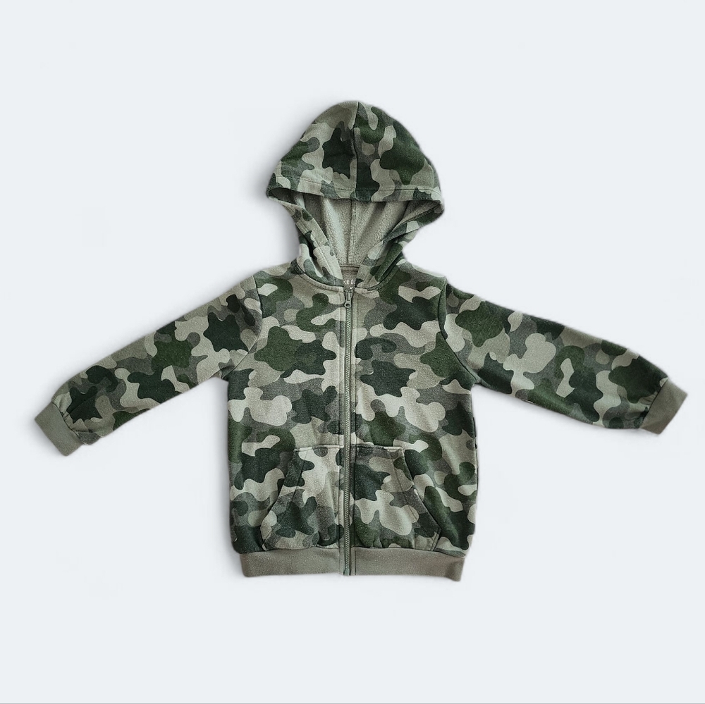 Okie Dokie Camouflage Zip-Up Hoodie Oeko-Tex Standard​ - Size 4T